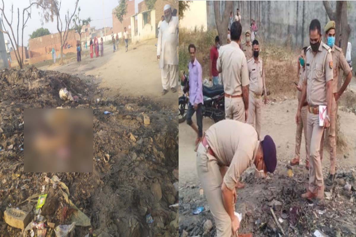 a woman dead body found in many peices in meerut, accused absconding with her head