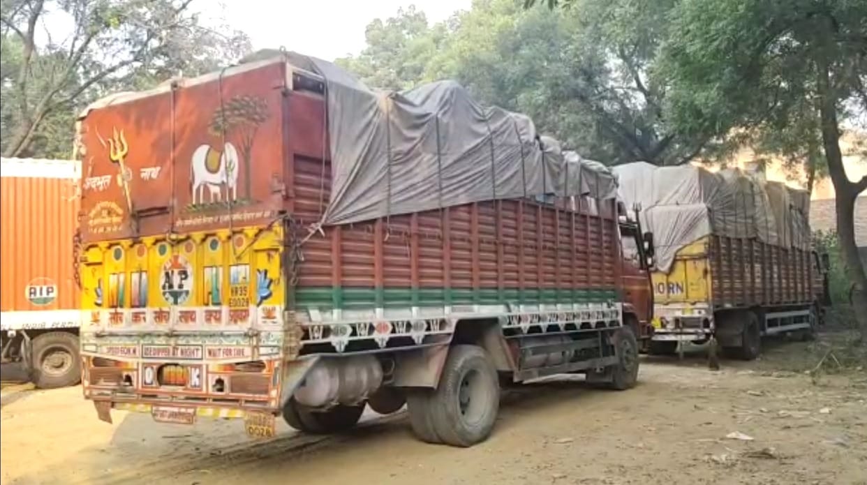 Seven vehicles carrying goods without e-way bill caught, cut challan