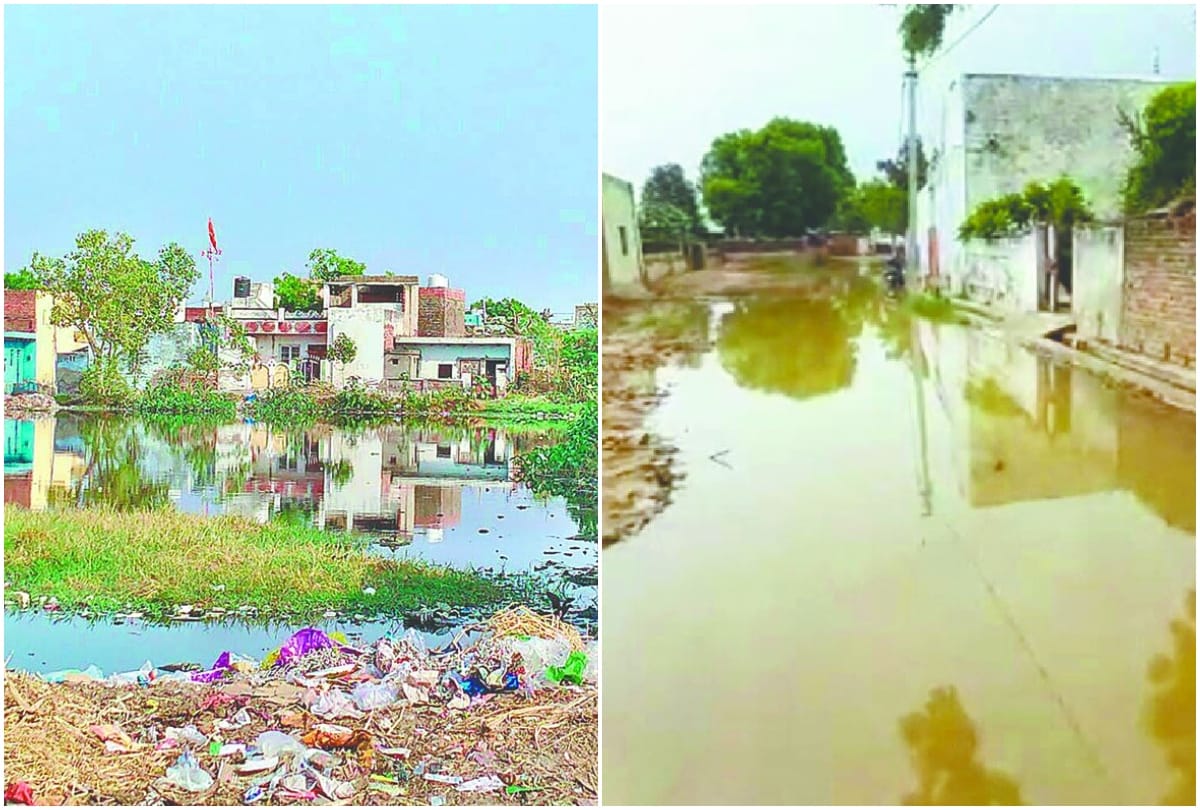 water logging on the street in etaura agra