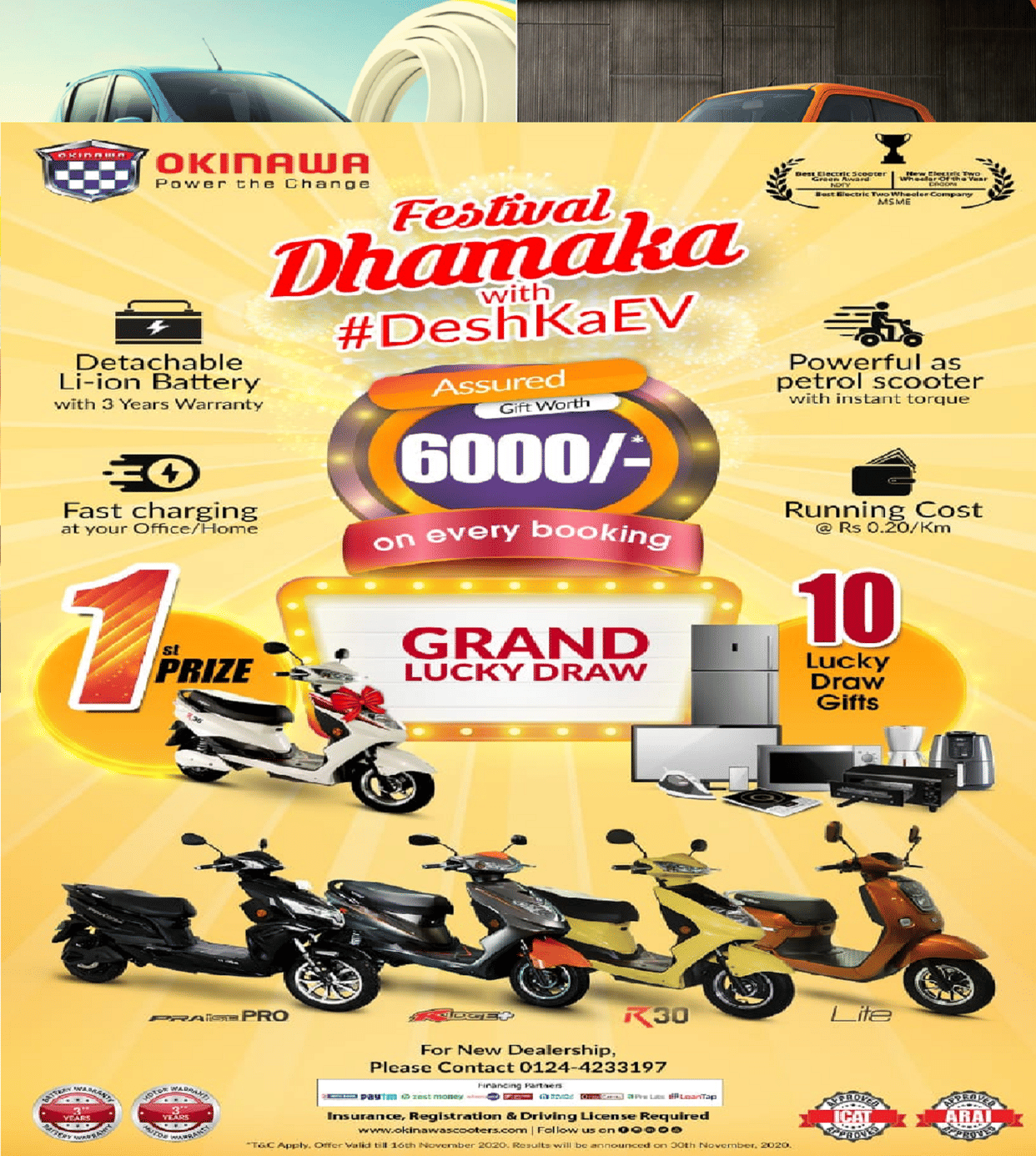 This Festival On Okinawa electric scooters save up to 6000 rupees, win new R30 in lucky draw