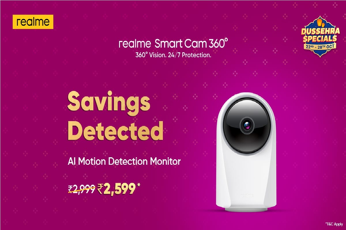 Realme Smart Cam 360 Dussehra Specials Sale Discount on Flipkart at Rs 2599