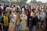 बल्लभगढ़ की छात्रा निकिता की हत्या से नाराज छात्र-छात्राएं प्रदर्शन करते हुए