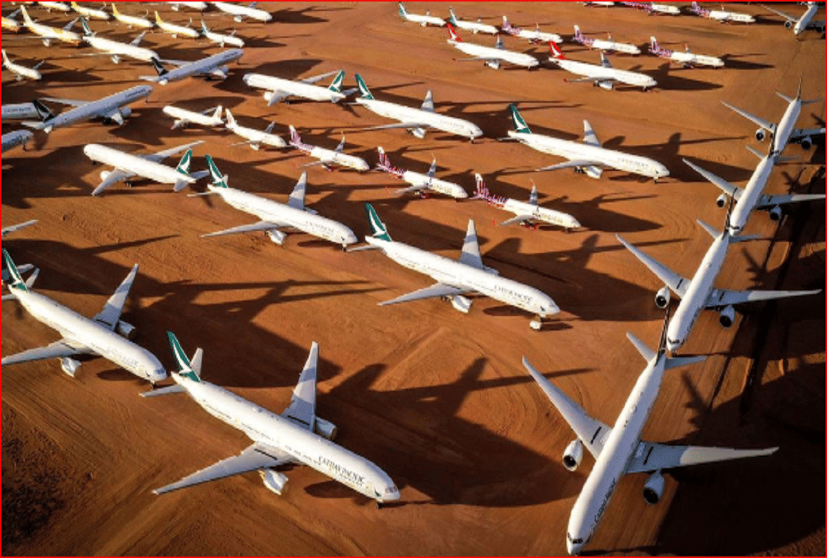 Airplane parking lot in middle of nowhere has never been busier Asia Pacific Aircraft Storage facility