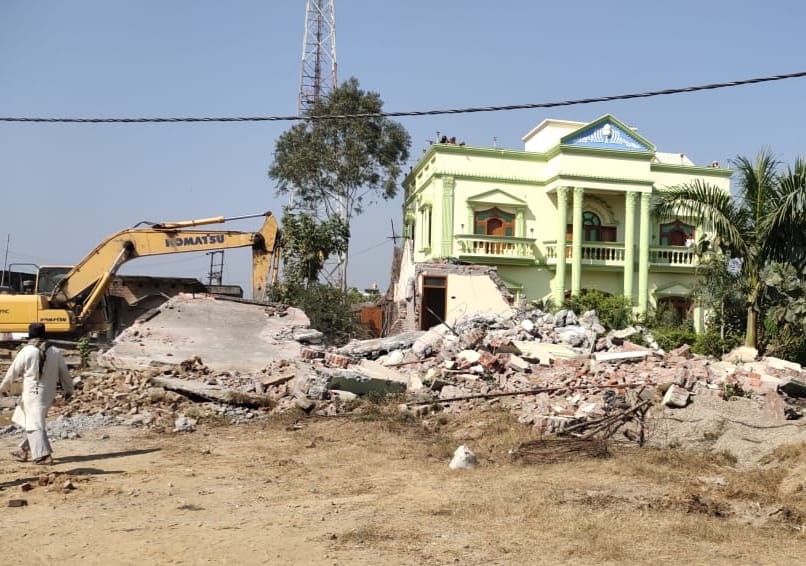 Encroachment removed by running JCB