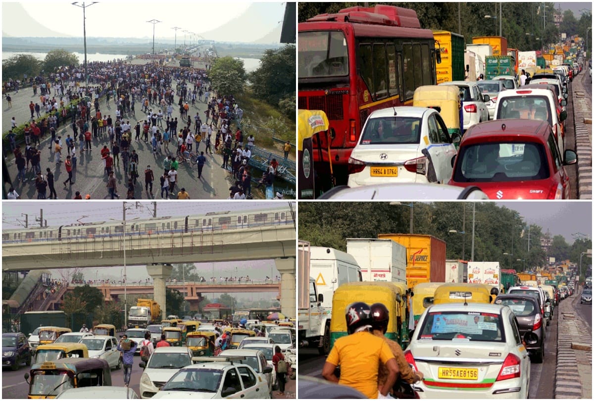 Long jam in South Delhi due to Gurjar society protest on DND