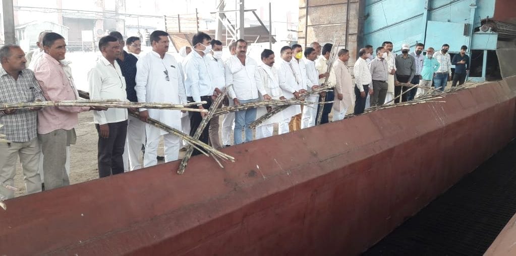 Sugarcane crushing session inaugurated at Triveni sugar mill
