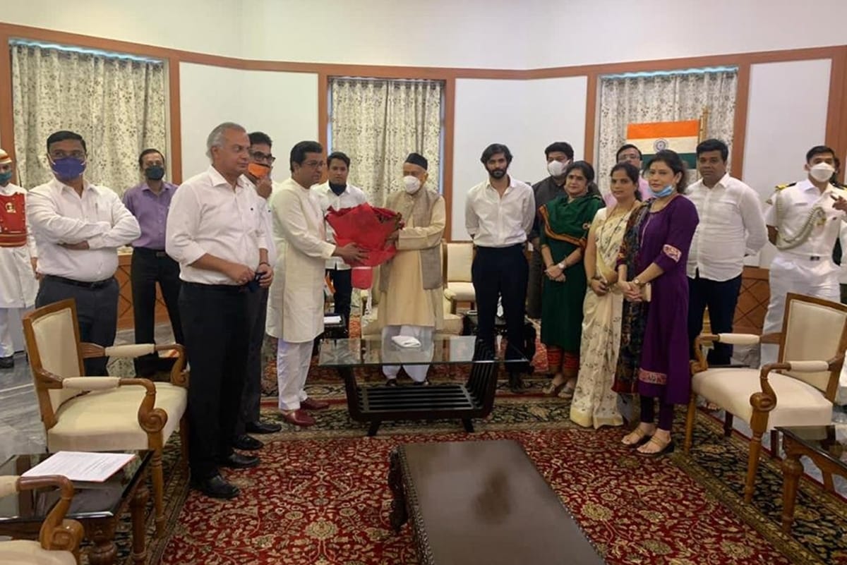 maharashtraa mns chief raj thackeray arrives at raj bhavan to meet governor bhagat singh koshyari