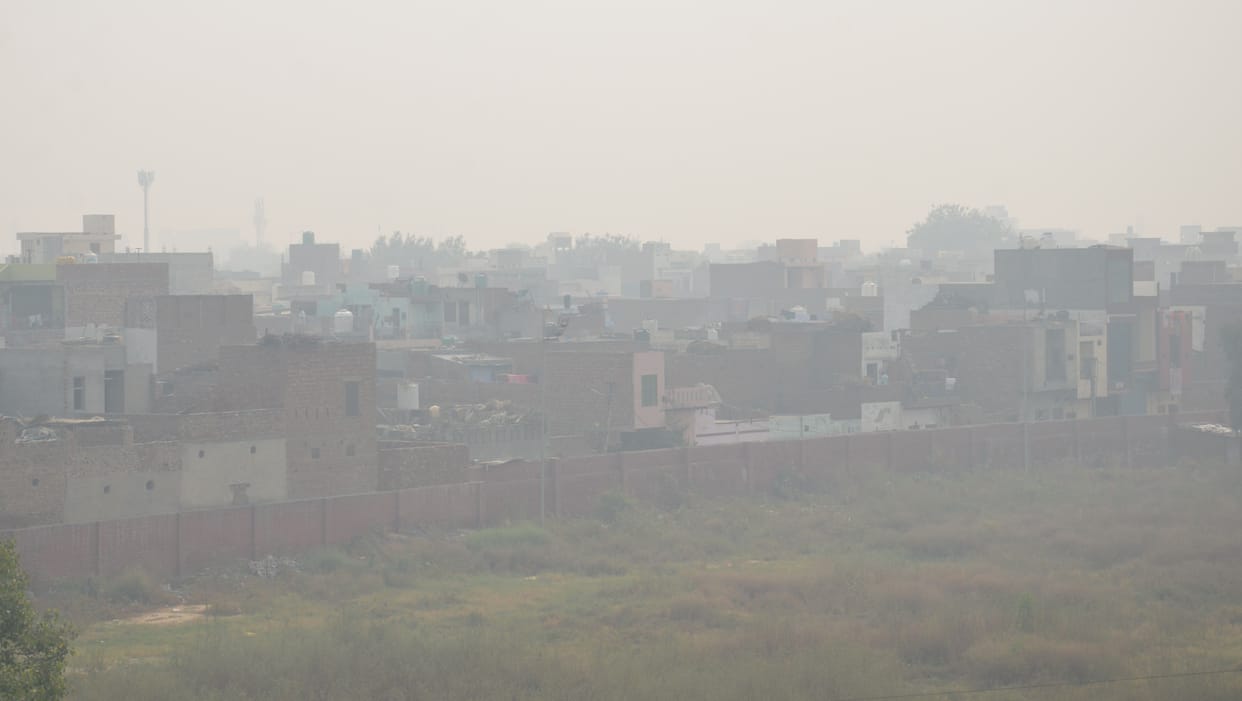 air pollution, people, smog in air