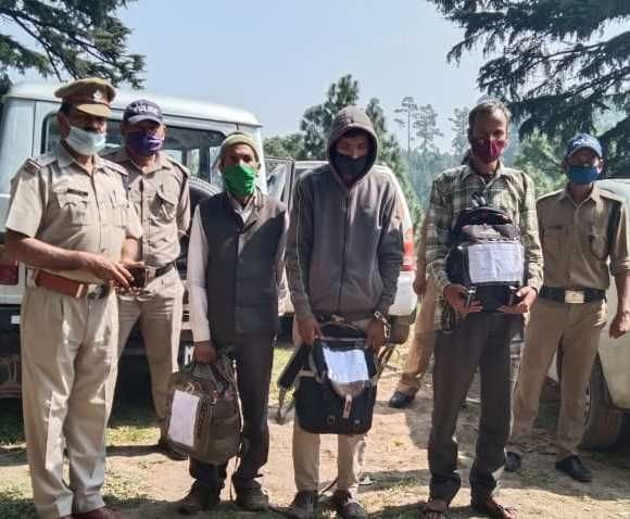 Three arrested with six kg hashish