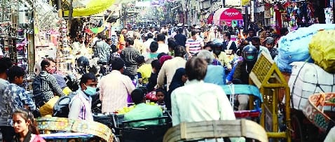 The market opened on the day of weekly detention ... jam on every side