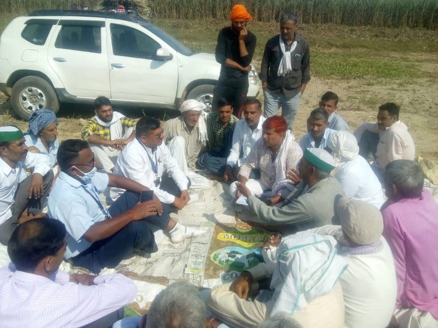 Farmers protest at Khakhedi sugarcane purchasing center