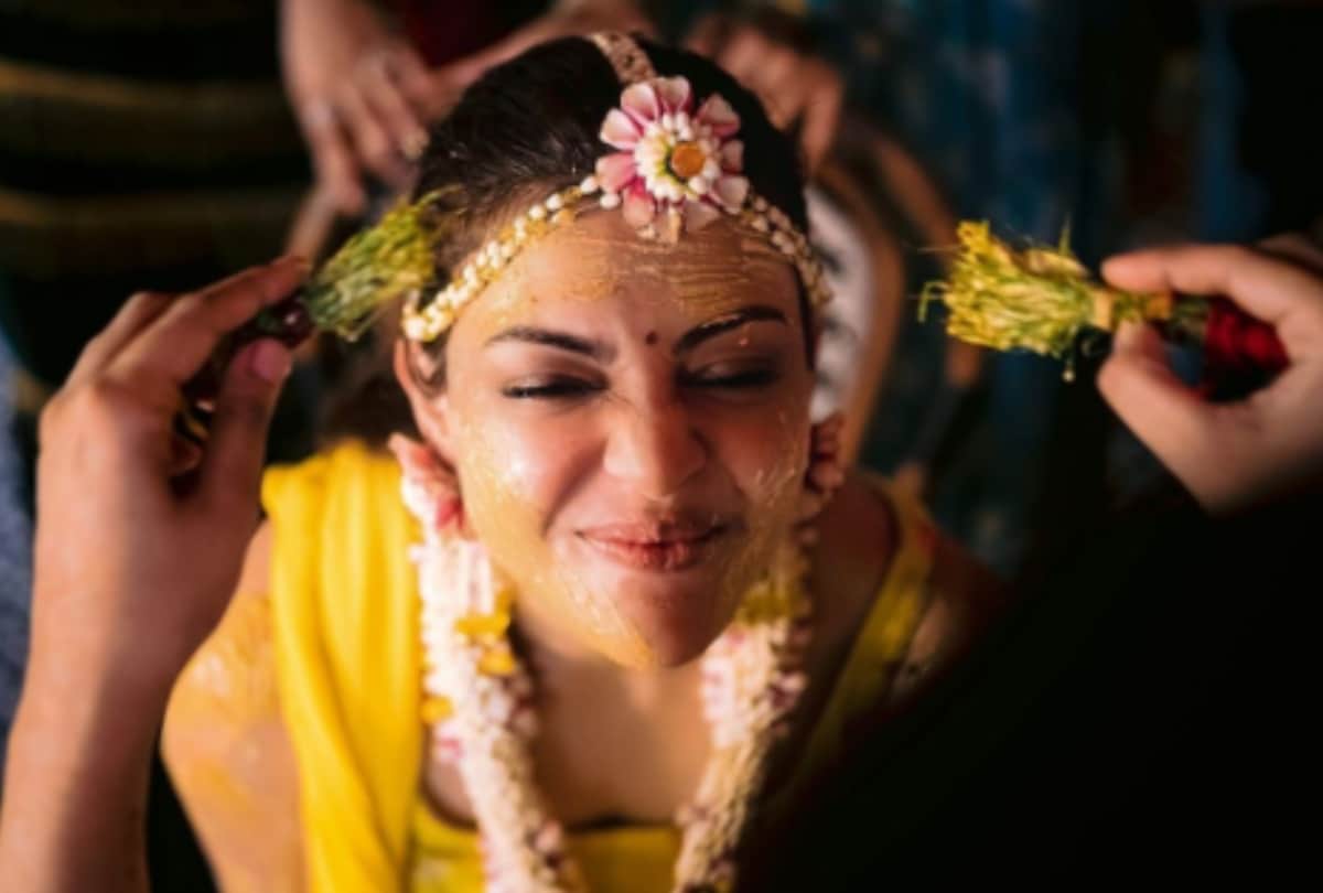Kajal Aggarwal Gautam Kitchlu Marriage Haldi Ceremony Photos