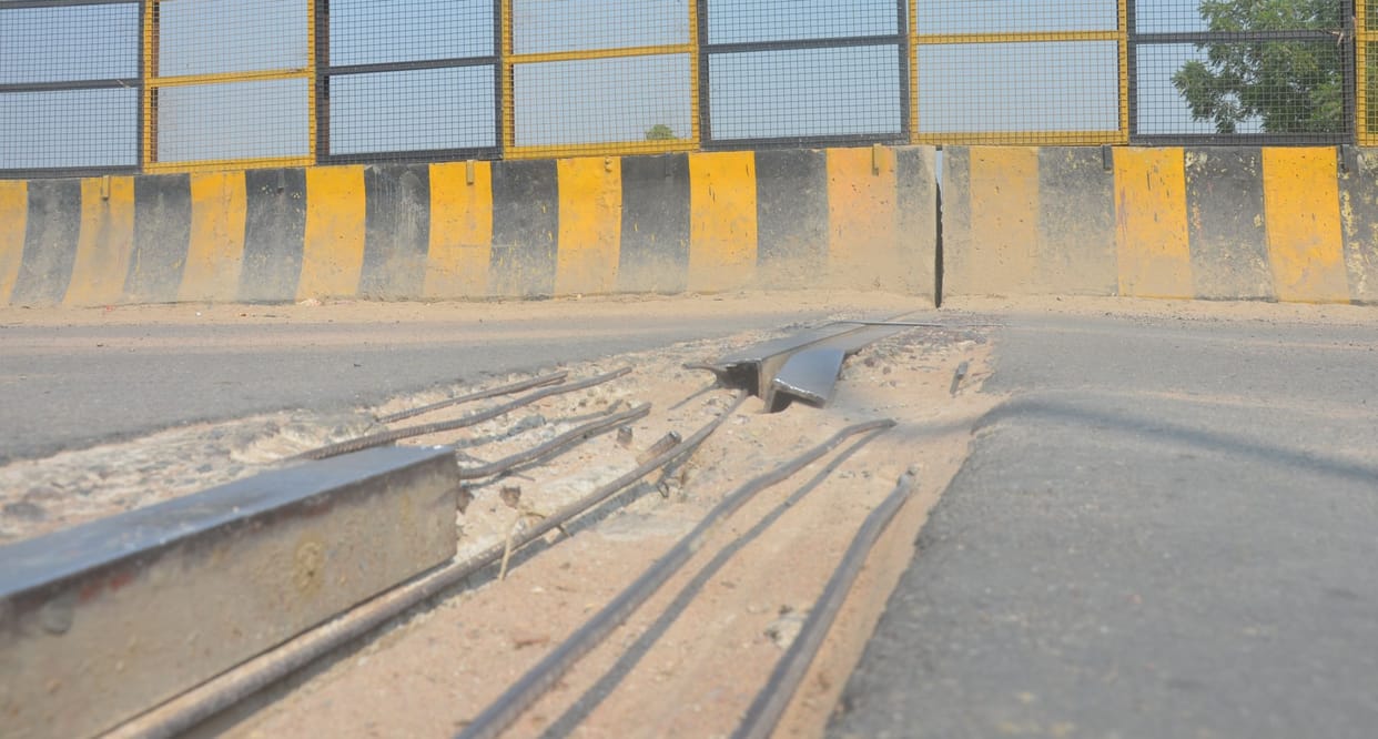 Over bridge of 35 crores ruined in two years