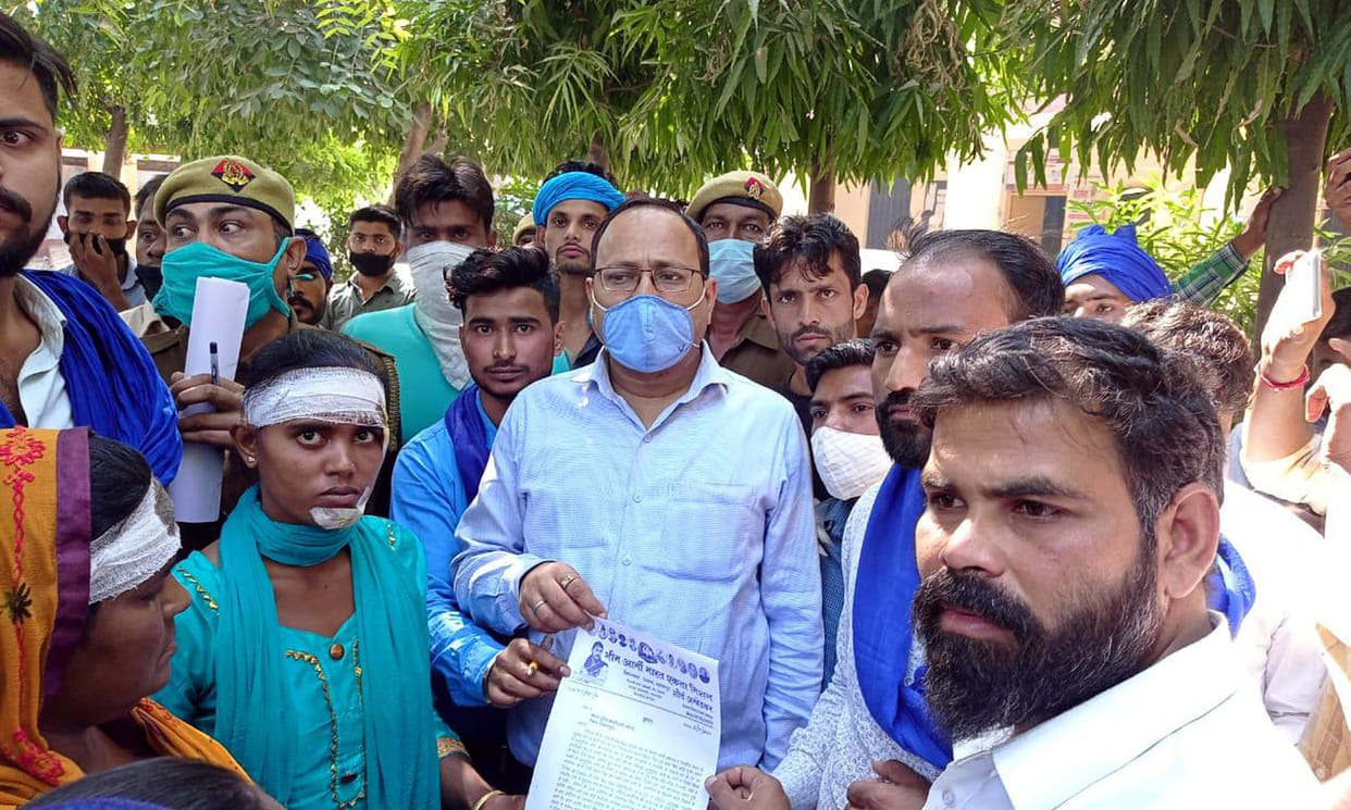 Bhim Army activists protest at SDM office
