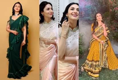 karwa chauth 2020 divyanka tripathi hot sexy images in saree divyanka tripathi saree style look
