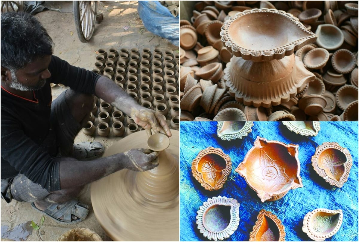 deepawali 2020: potters makes designer diyas for diwali in agra