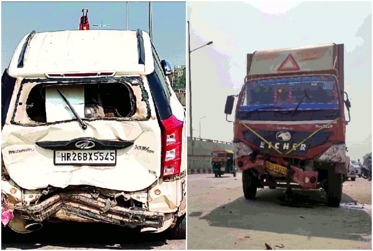 Major Road accident in Gurugram overspeeding Vehicle hits seven vehicles after a bullet bike