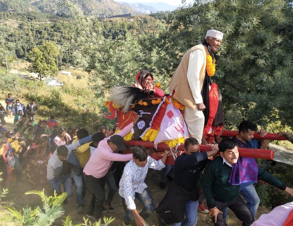 Dola rath yatra on the last day of Purnagiri festival