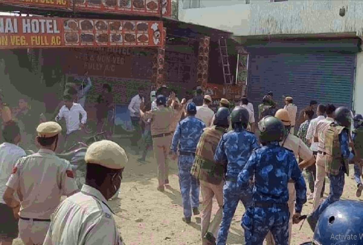 Nikita murder case: mob rages during mahapanchayat police lathicharged