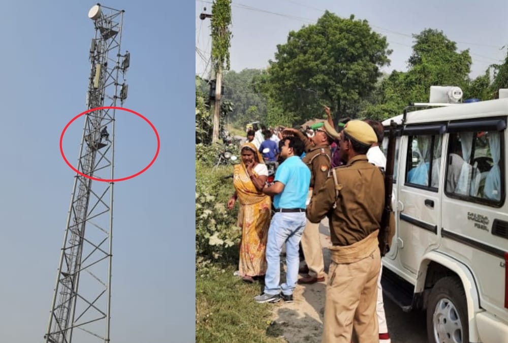A man climbed on tower because of officers not listened his complain.
