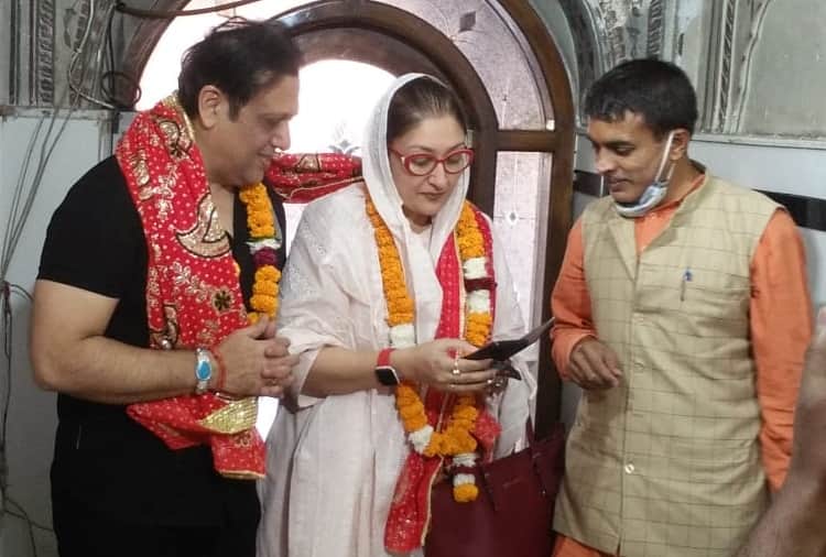 Film actor Govinda reached at Mata Mansa Devi Temple in Panchkula