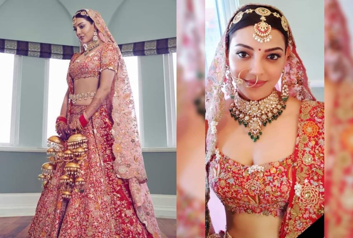 kajal aggarwal isha ambani anushka sharma wearing golden outfit in her wedding reception