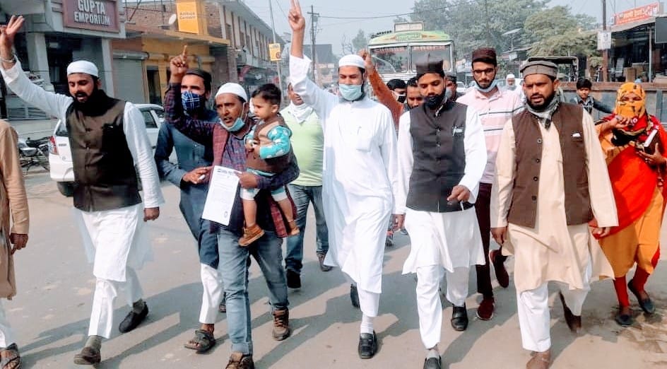 Muslims protest against the President of France