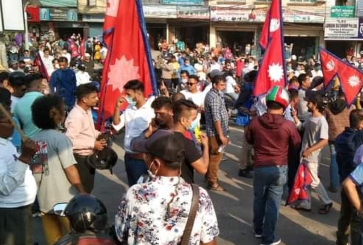 People procession in Nepal demanding to restore monarchy