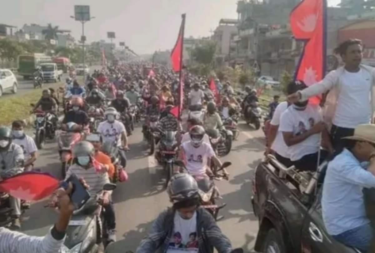 People procession in Nepal demanding to restore monarchy