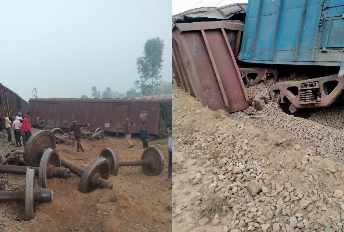 Goods train derails on Kasganj-Kanpur rail route