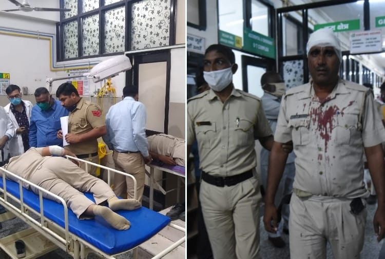 Villagers pelted stones on police in Panchkula of Haryana
