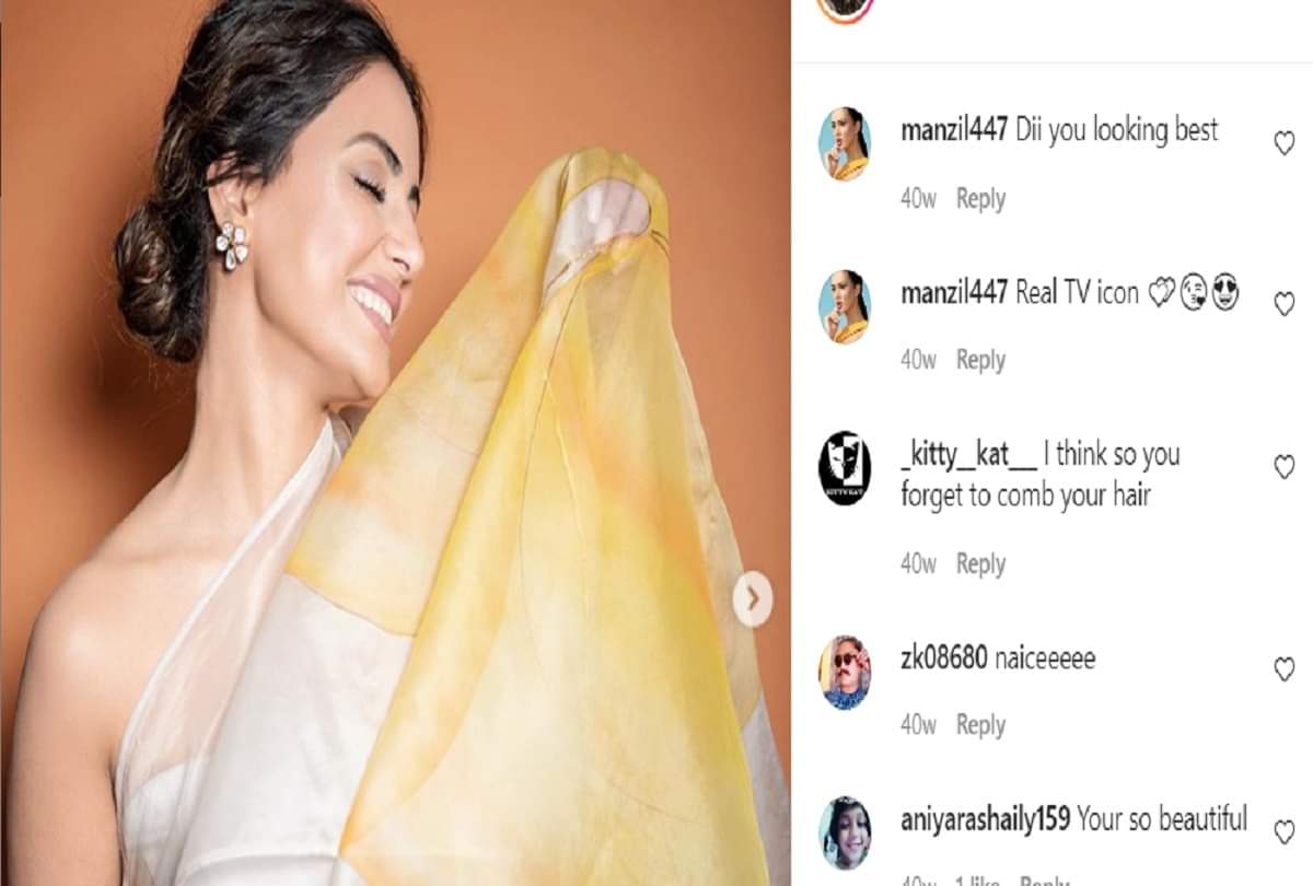 hina khan got trolled for copied kareena kapoor saree look