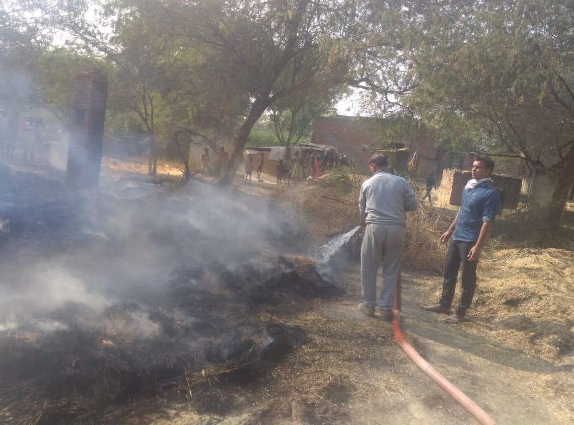 fire in hut
