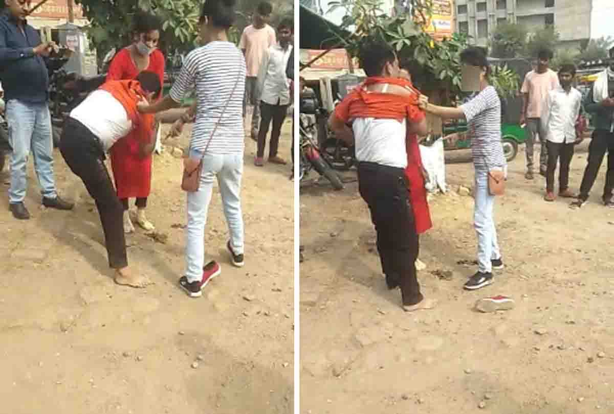 UP: Young women who beat Congress district president with shoes told he used to say disgusting things over phone