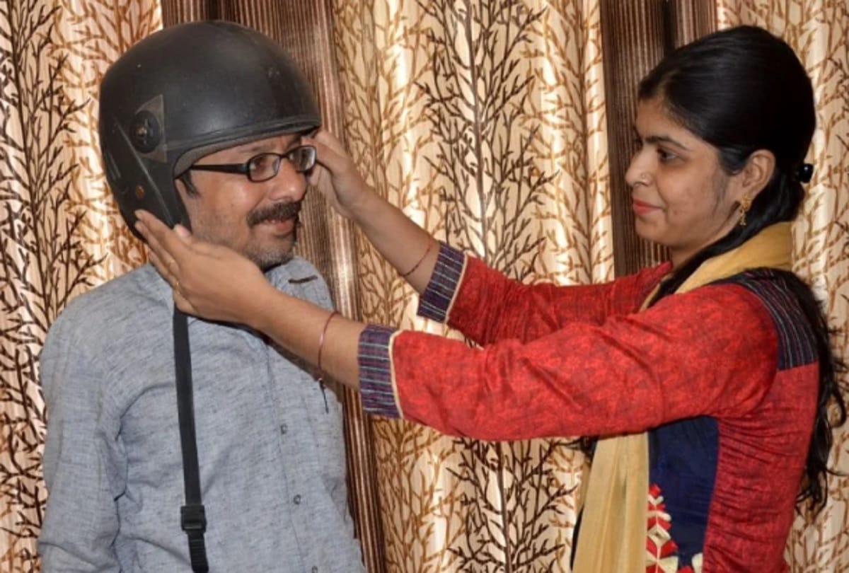 Gifted helmet for husband's safety