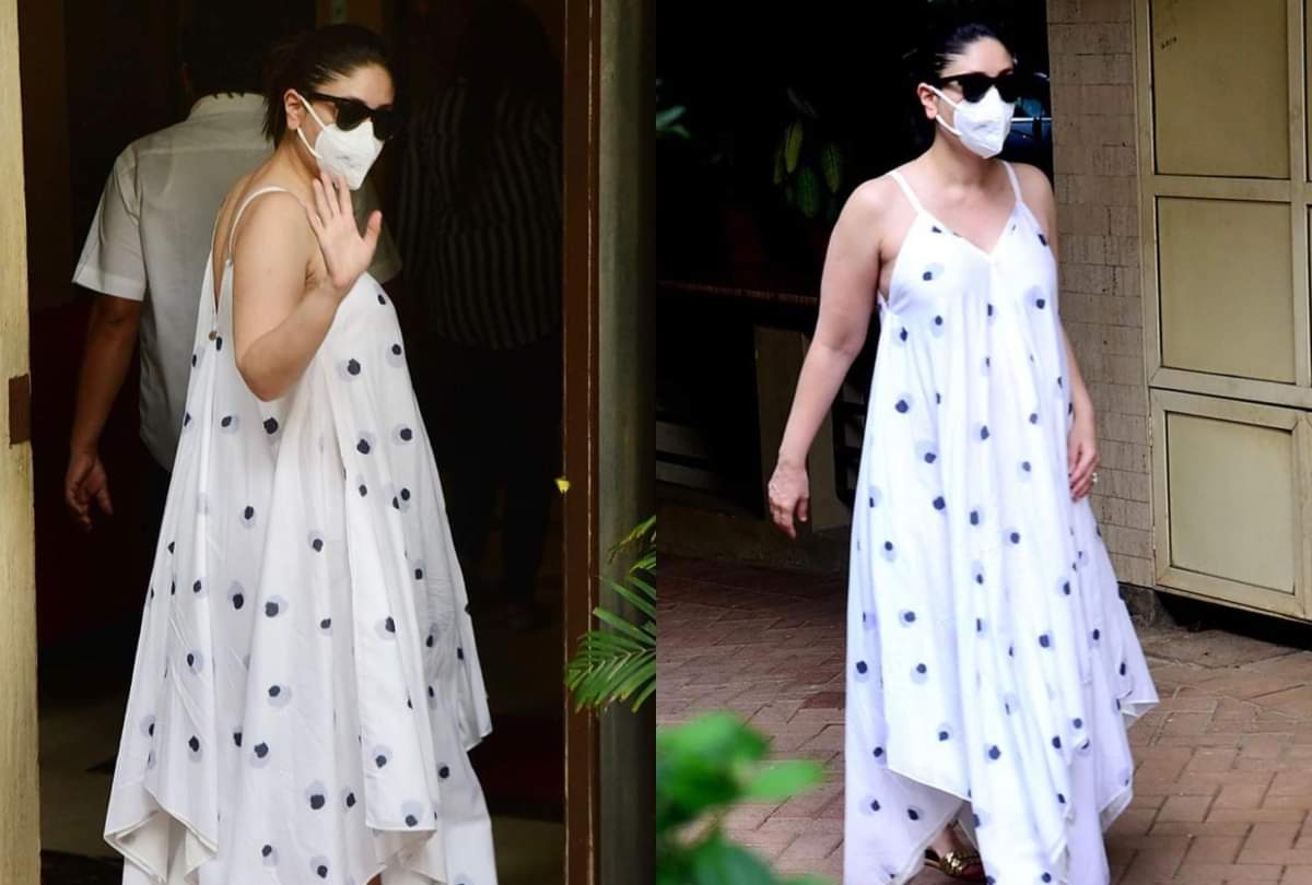 mommy to be kareena kapoor looks stunning in white polka dot dress