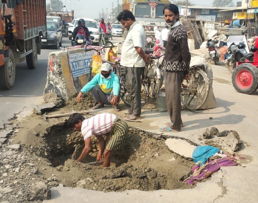Repair of damaged pipeline started in NH-74