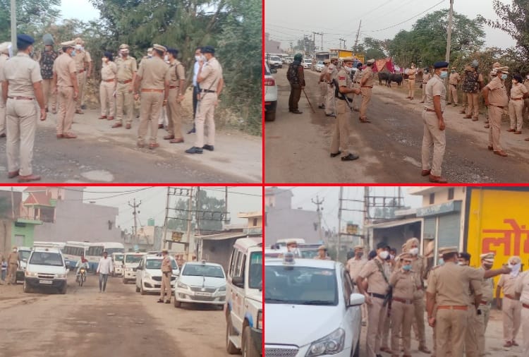 Police Flag march at Rattewali village of Panchkula
