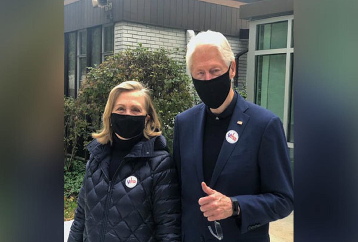 us election, Hillary Clinton casts vote with her husband Bill Clinton