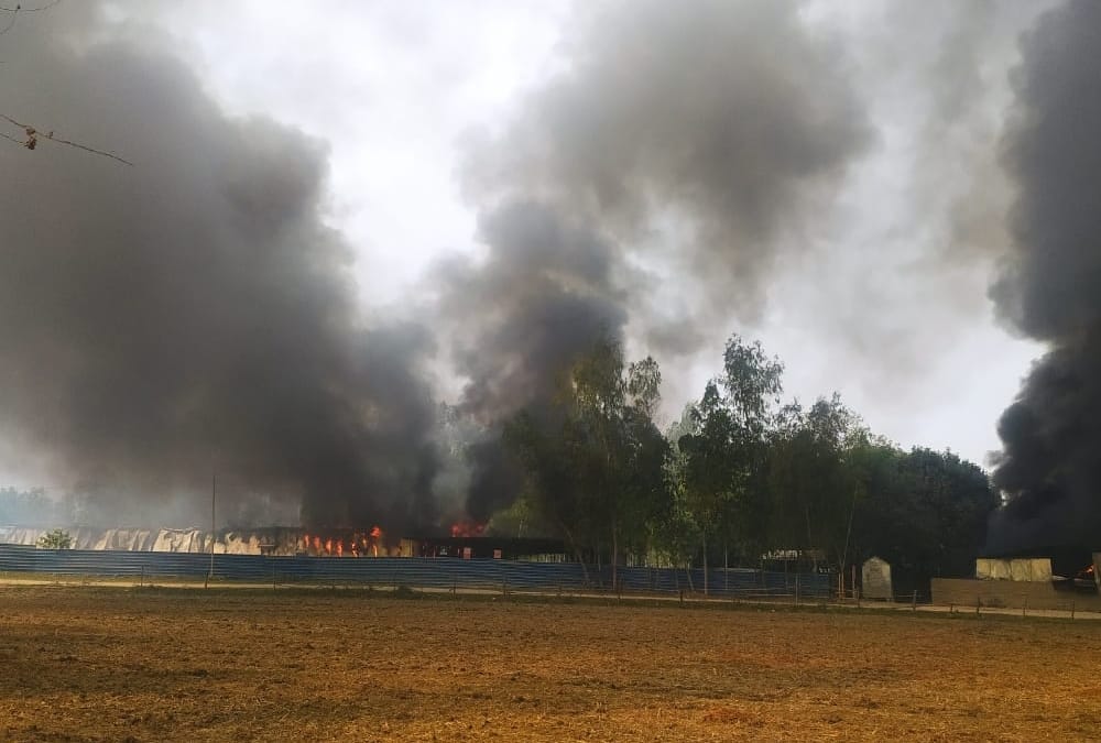 Villagers protest when a vehicle trampled a man in Amethi.