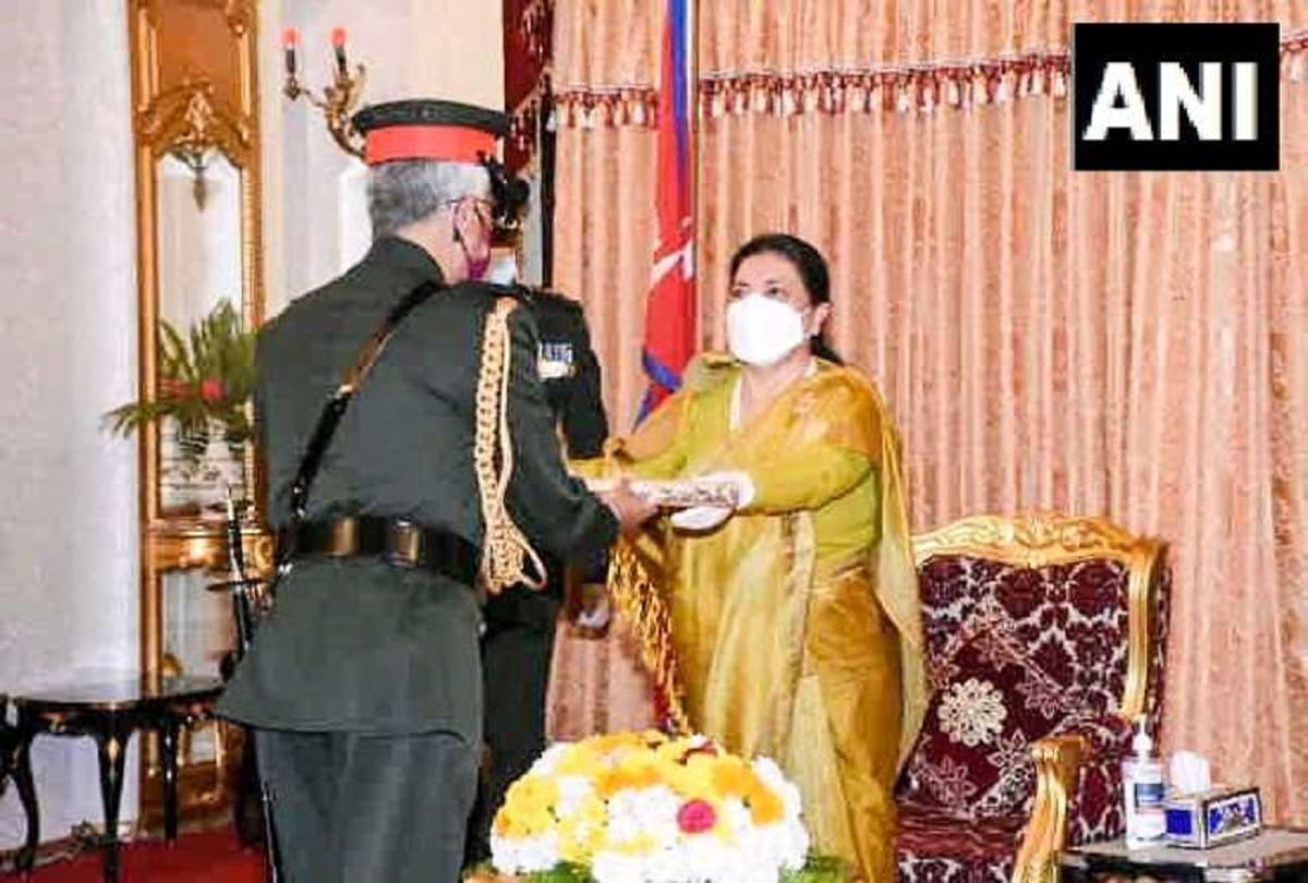 Army Chief General Manoj Mukund Naravane conferred with the honorary rank of  General of the Nepal Army by Nepal President Bidhya Devi Bhandari