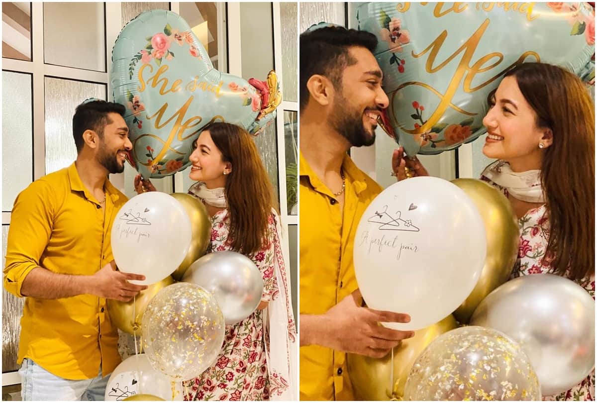 Gauahar Khan share an unseen photo of her and Zaid as in laws welcomes her