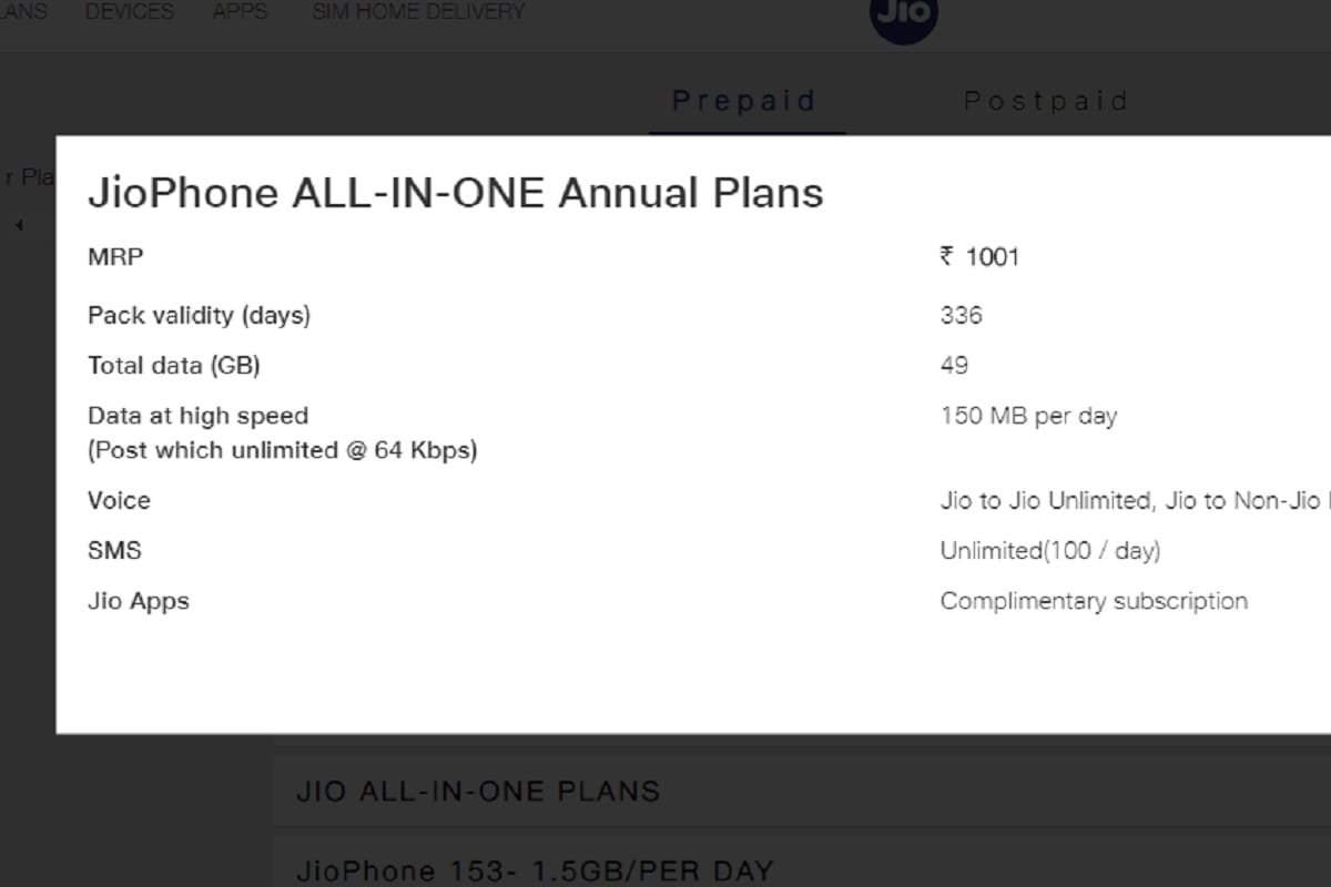 Jio 1001 Plan