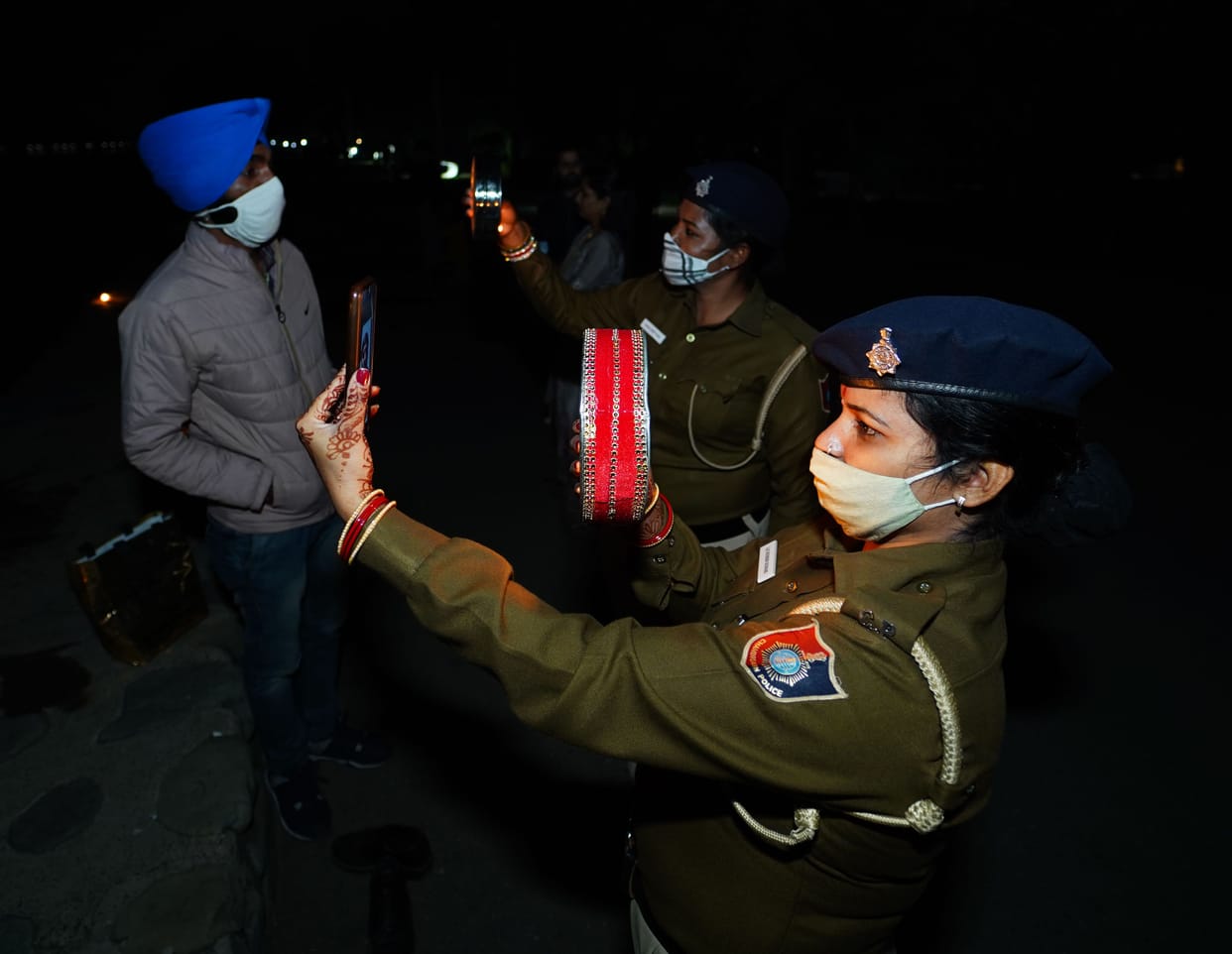 Plates distributed after the puja, opened fast after seeing the moon