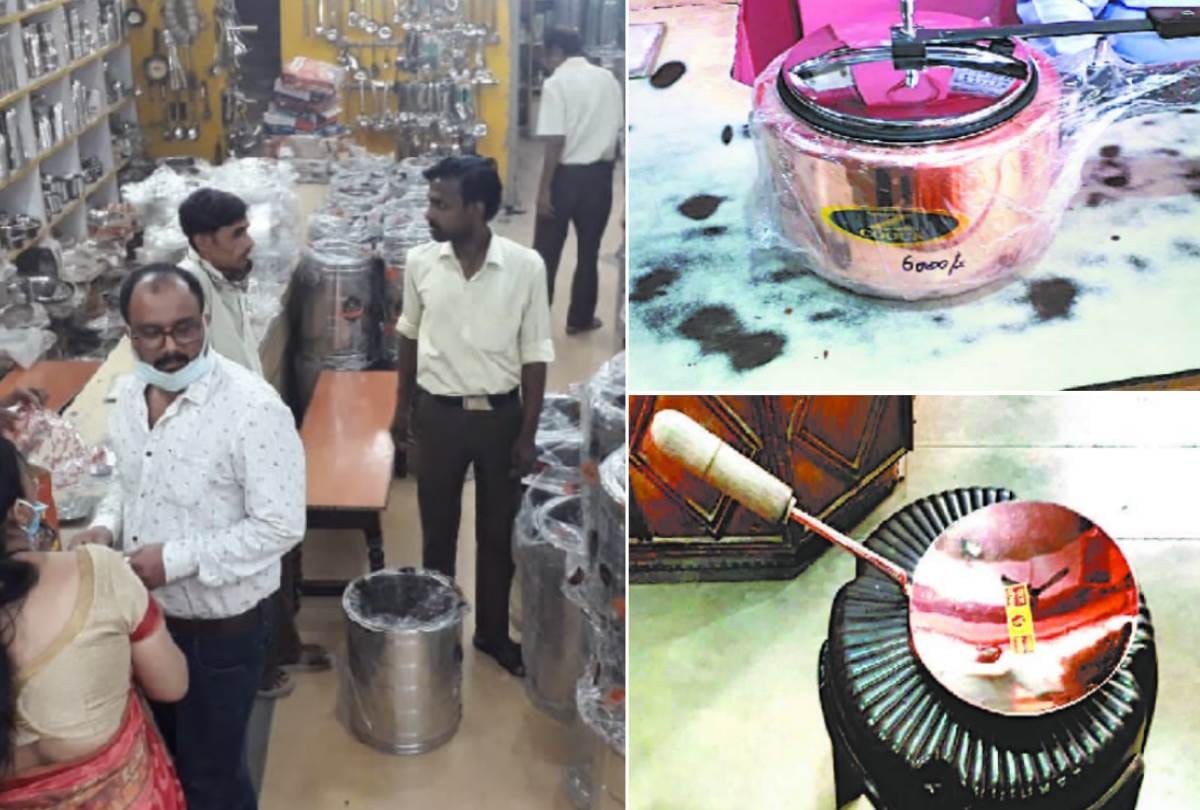 bartan bazar prepared  for selling on dhanteras in lucknow