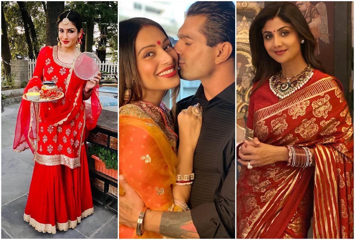 Shilpa Shetty Kajol Raveena Tandon Bipasha Basu and Other Celebs Celebrated Karwa chauth 2020