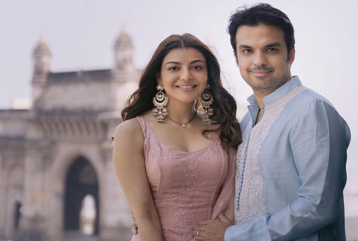 Social media: Kajal Aggarwal shared a picture with husband was seen flaunting baby bump in black dress
