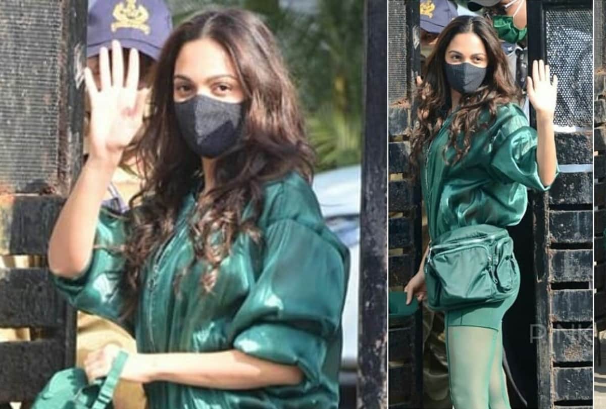 kiara advani stunning look at airport in green sheer fabric athleisure