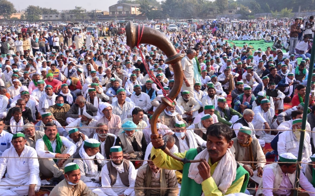 Bhakyu mahapanchayat in Muzaffarnagar, farmers agitated against administration