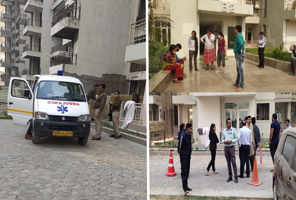 greater noida west eco village society woman jumps off from 17th floor with his son all update
